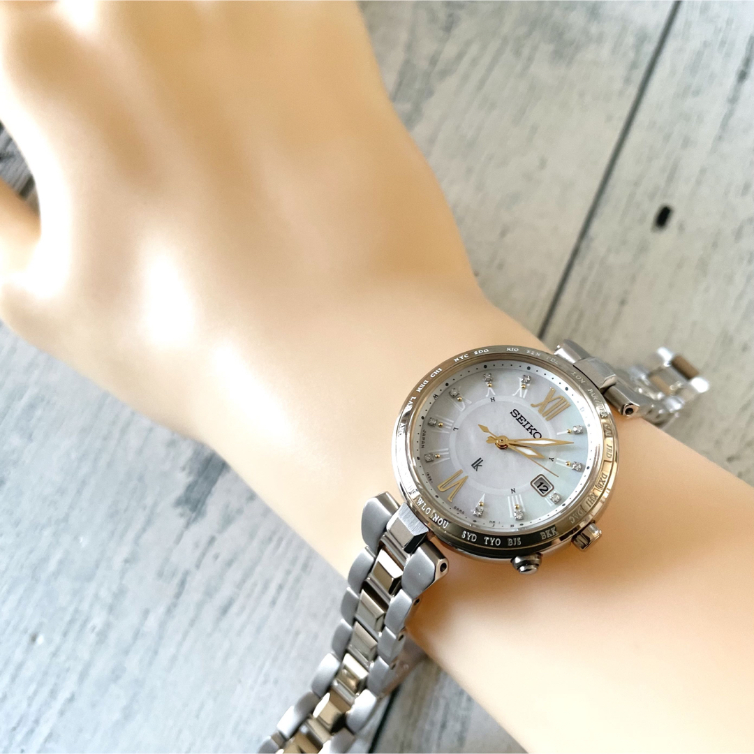 限定】SEIKO ルキア 腕時計 1B35-0AF0 電波ソーラー コンビ-