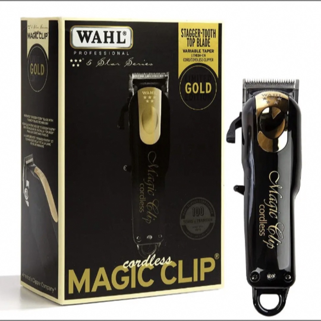 wahl コードレスバリカンファイブスターマジッククリップ GOLD/BLACK