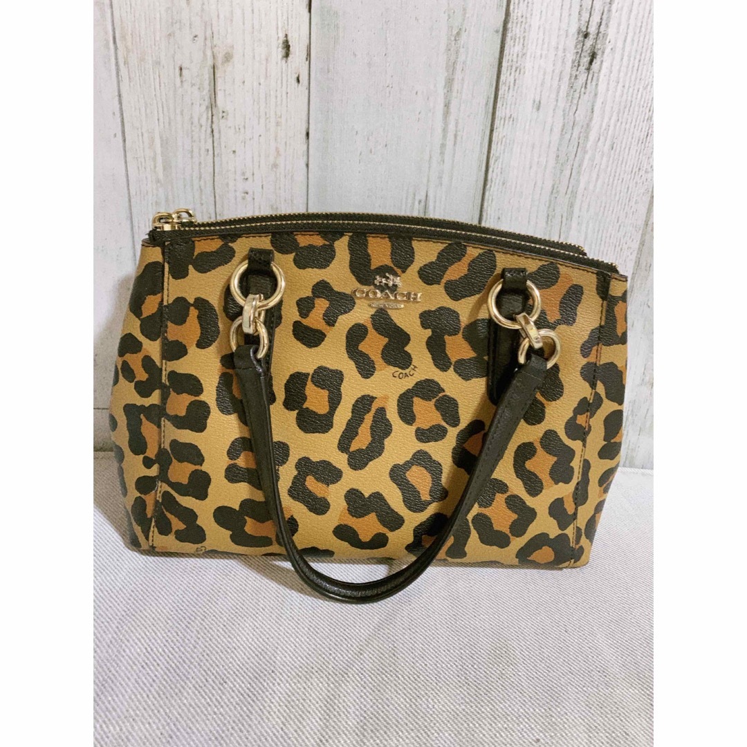 美品 コーチ coach レオパード 豹柄 ショルダーバッグ bag