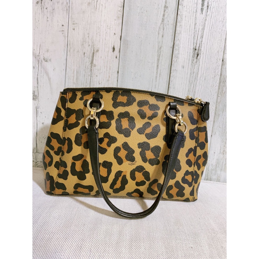 美品 コーチ coach レオパード 豹柄 ショルダーバッグ bag