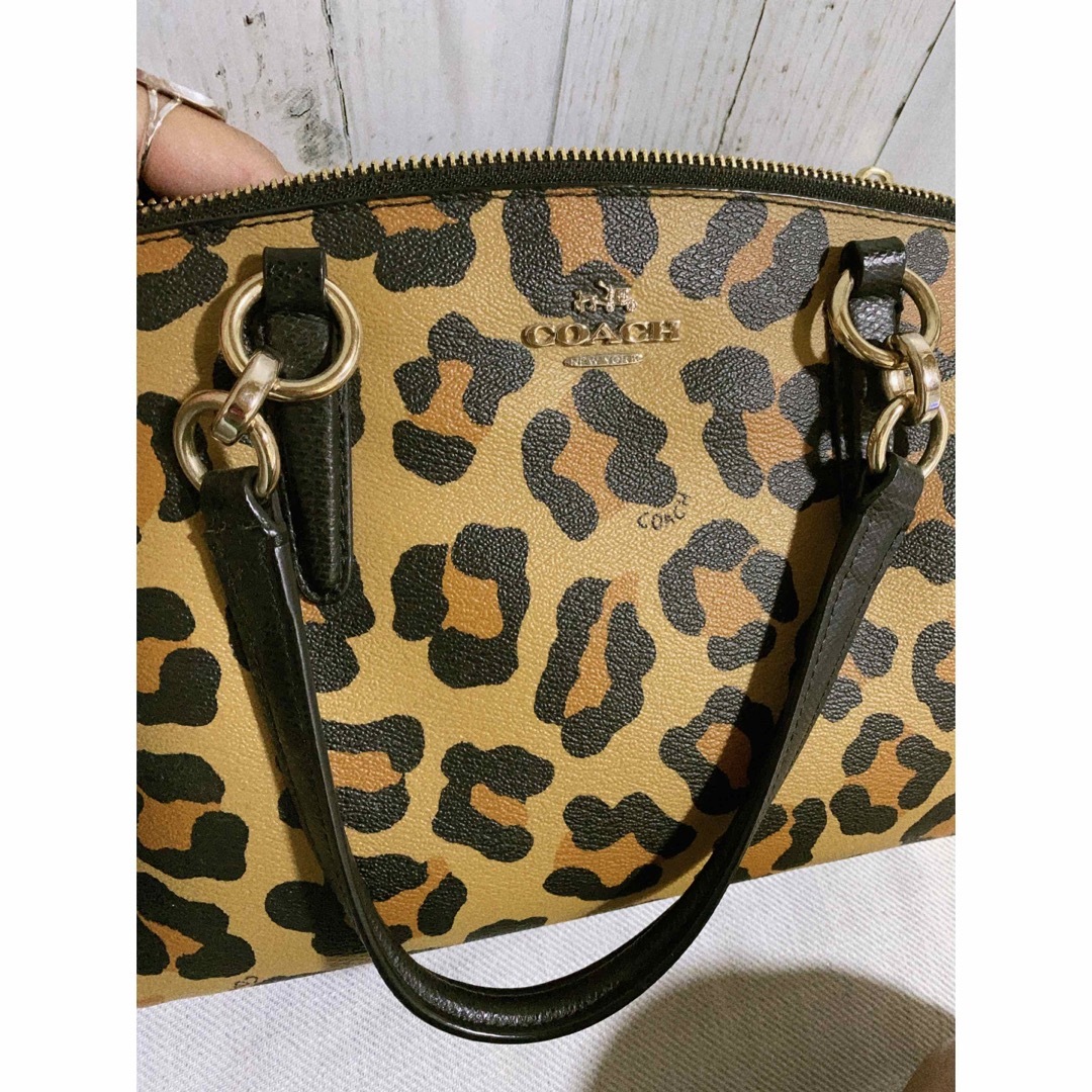 美品 コーチ coach レオパード 豹柄 ショルダーバッグ bag