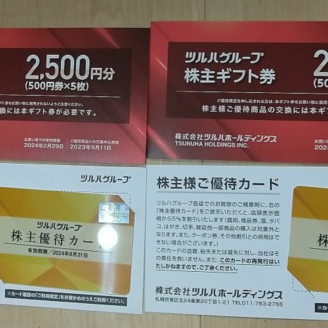 ツルハ　株主優待　賞品券　6000円優待券/割引券