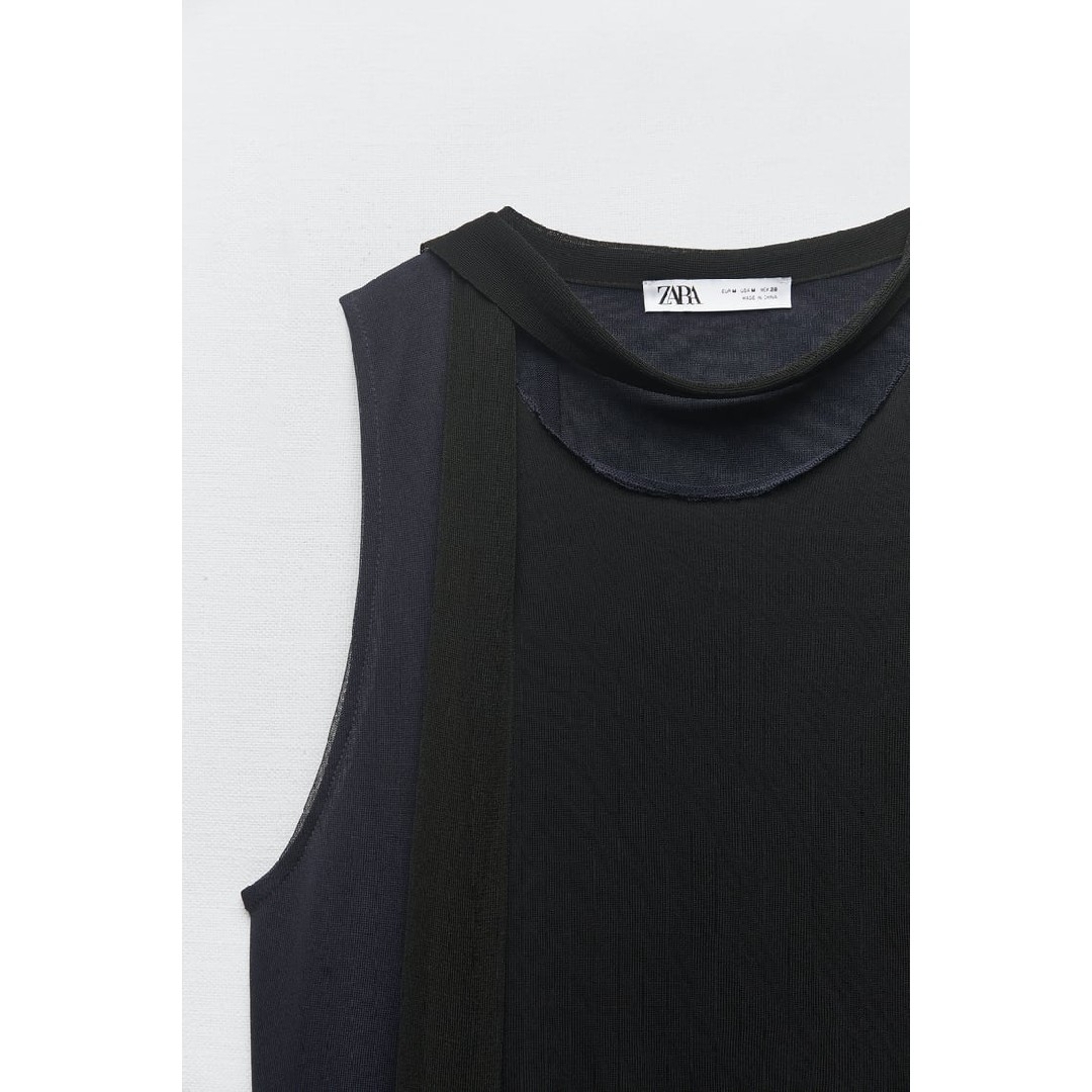 ZARA - ZARA コントラストディテール ニット ワンピース Sサイズ