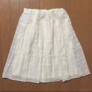 ウィゴー(WEGO)のWEGO シフォンプリーツスカート 白チェック(ひざ丈スカート)