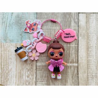 じゃらじゃらキーホルダー ストラップ キーチェーン メルヘンピンク 可愛い女の子 じゃらじゃらキーホルダー ストラップ キーチェーン ピンク