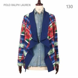 ポロラルフローレン(POLO RALPH LAUREN)の美品 ポロラルフローレン ネイティブ柄 カーディガン ブルー 130 総柄(カーディガン)