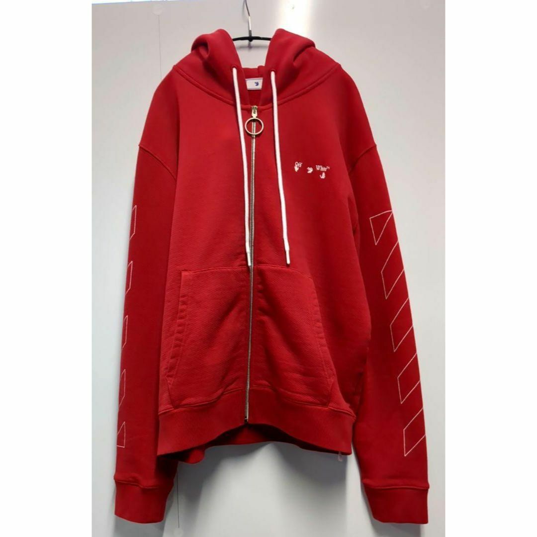 Off-White zip hoodie Red