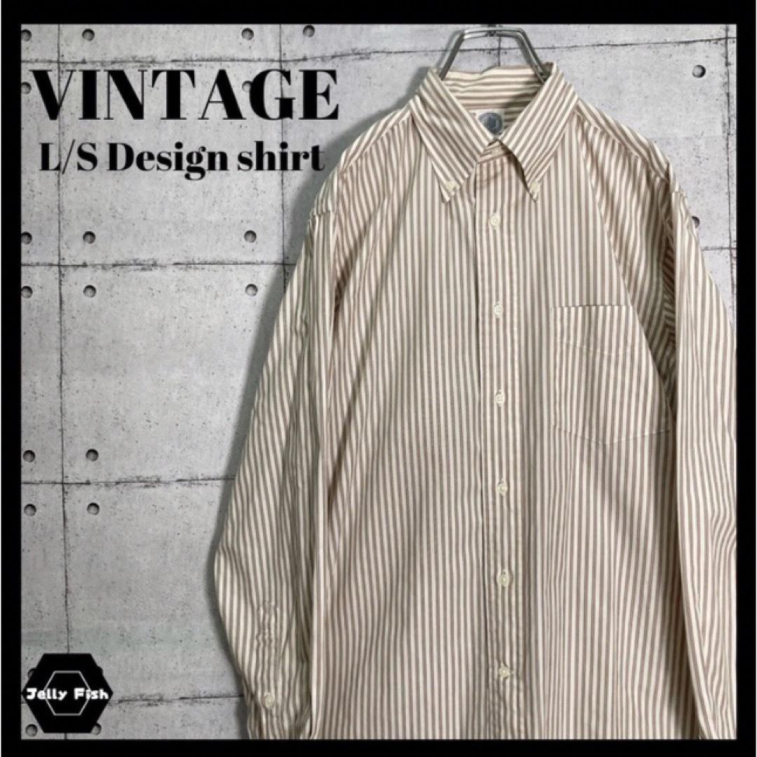 ART VINTAGE(アートヴィンテージ)の【hiro様】90s VAN HEUSEN 長袖 ストライプシャツ ビッグサイズ メンズのトップス(シャツ)の商品写真