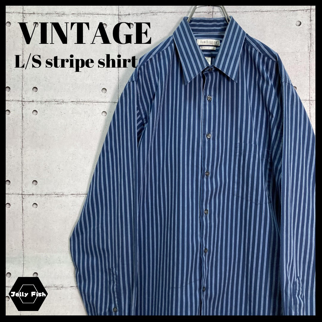 90's VAN HEUSEN ヴァンヒューゼン ヴィンテージ ストライプシャツ