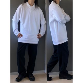 ナイキ(NIKE)の古着 ビンテージ NIKE ナイキ 白 無地 ポロシャツ XXL ビックサイズ(ポロシャツ)