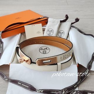 【HERMES】エルメス　ワンピース ドレス　ネックベルト　ブラウン系