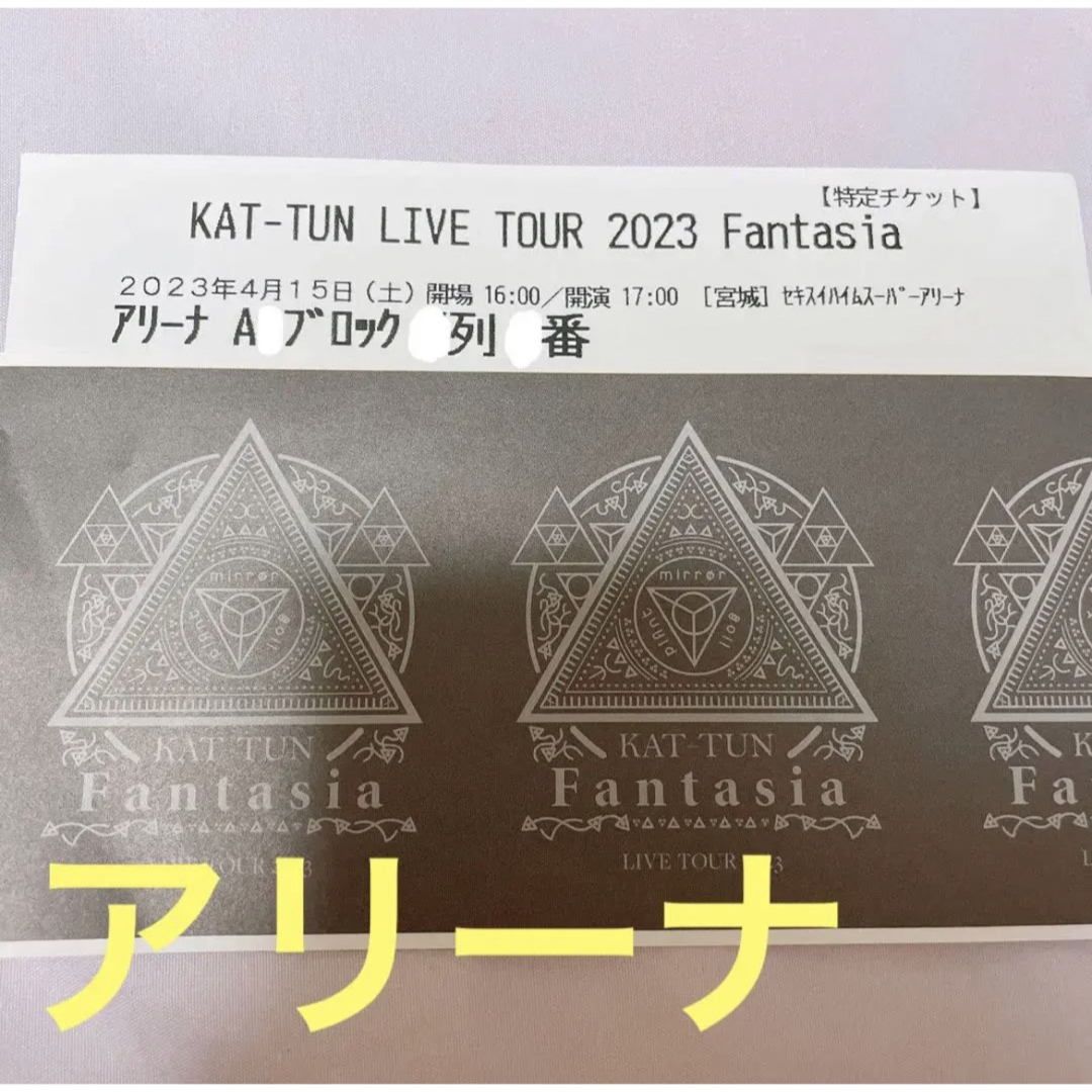 KAT-TUN(カトゥーン)の【アリーナ席】KAT-TUN  チケット  半券 エンタメ/ホビーのタレントグッズ(アイドルグッズ)の商品写真