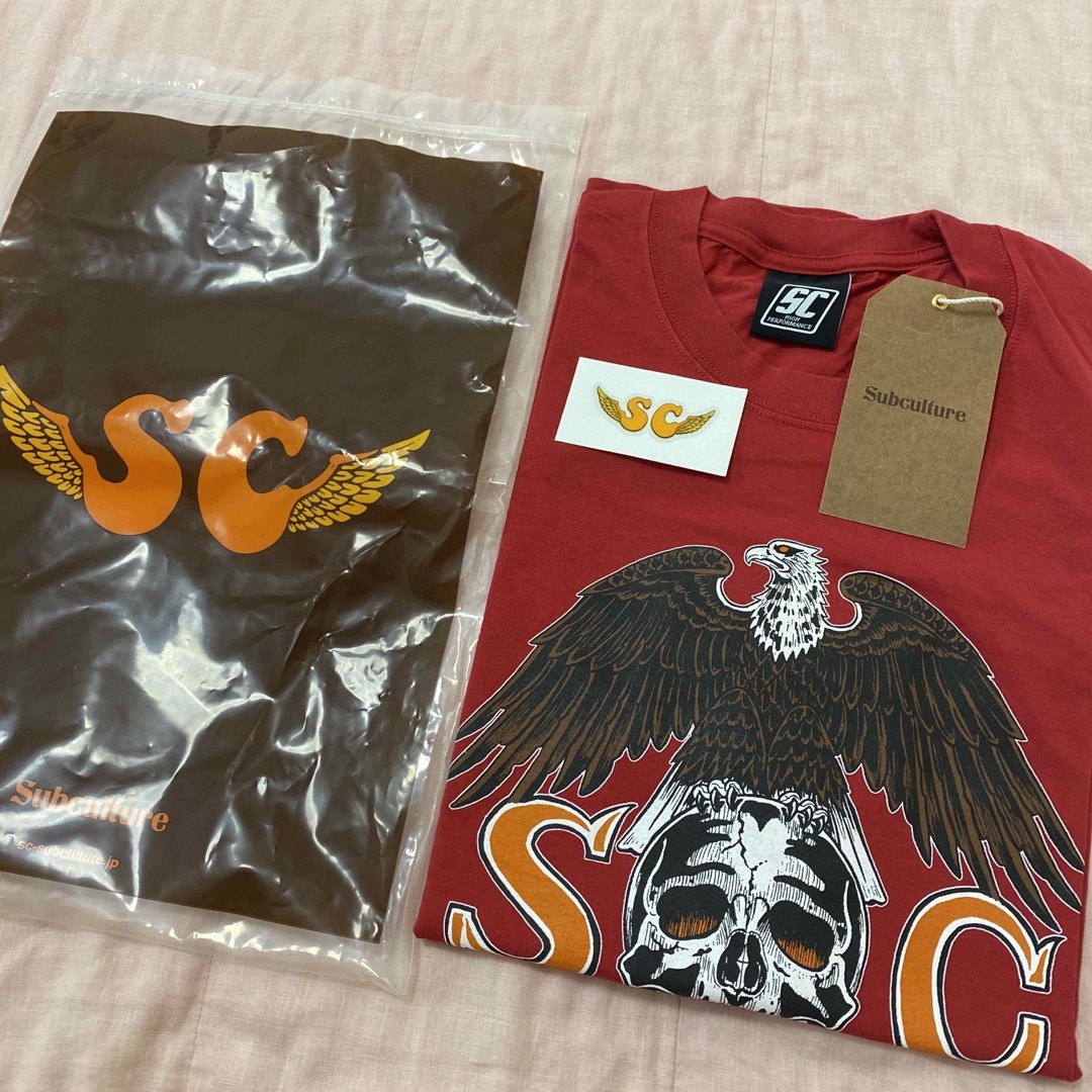 サブカルチャーSUBCULTURE EAGLE SKULL T-SHIRT 赤3の通販 by セレクト