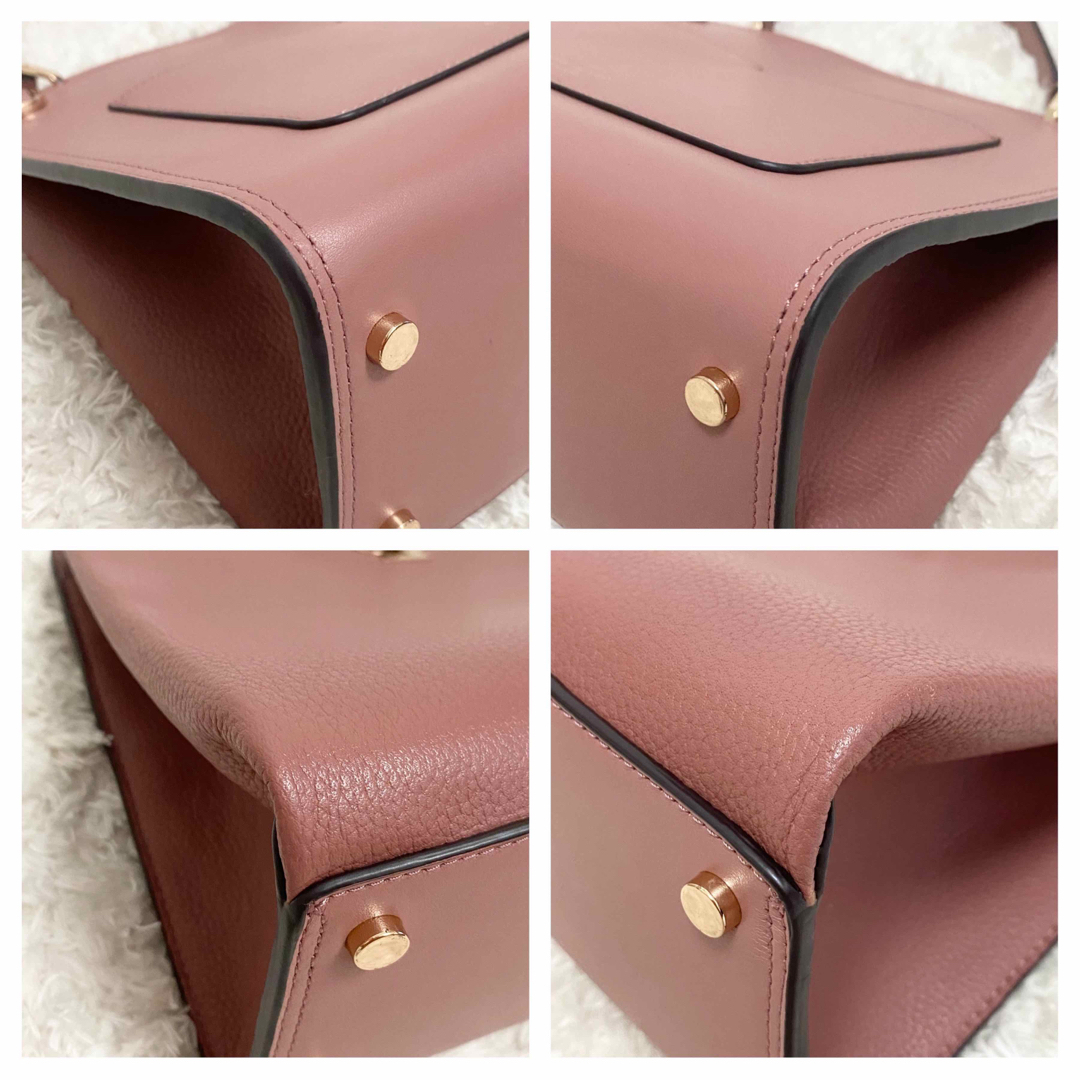 【レア・美品】ケイトスペード ハンドバッグ レザー 自立 ロゴ型押し ピンク