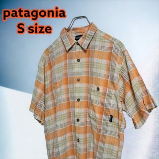 パタゴニア(patagonia)のpatagonia【パタゴニア】オーガニックコットン チェック柄 オレンジ S(シャツ)