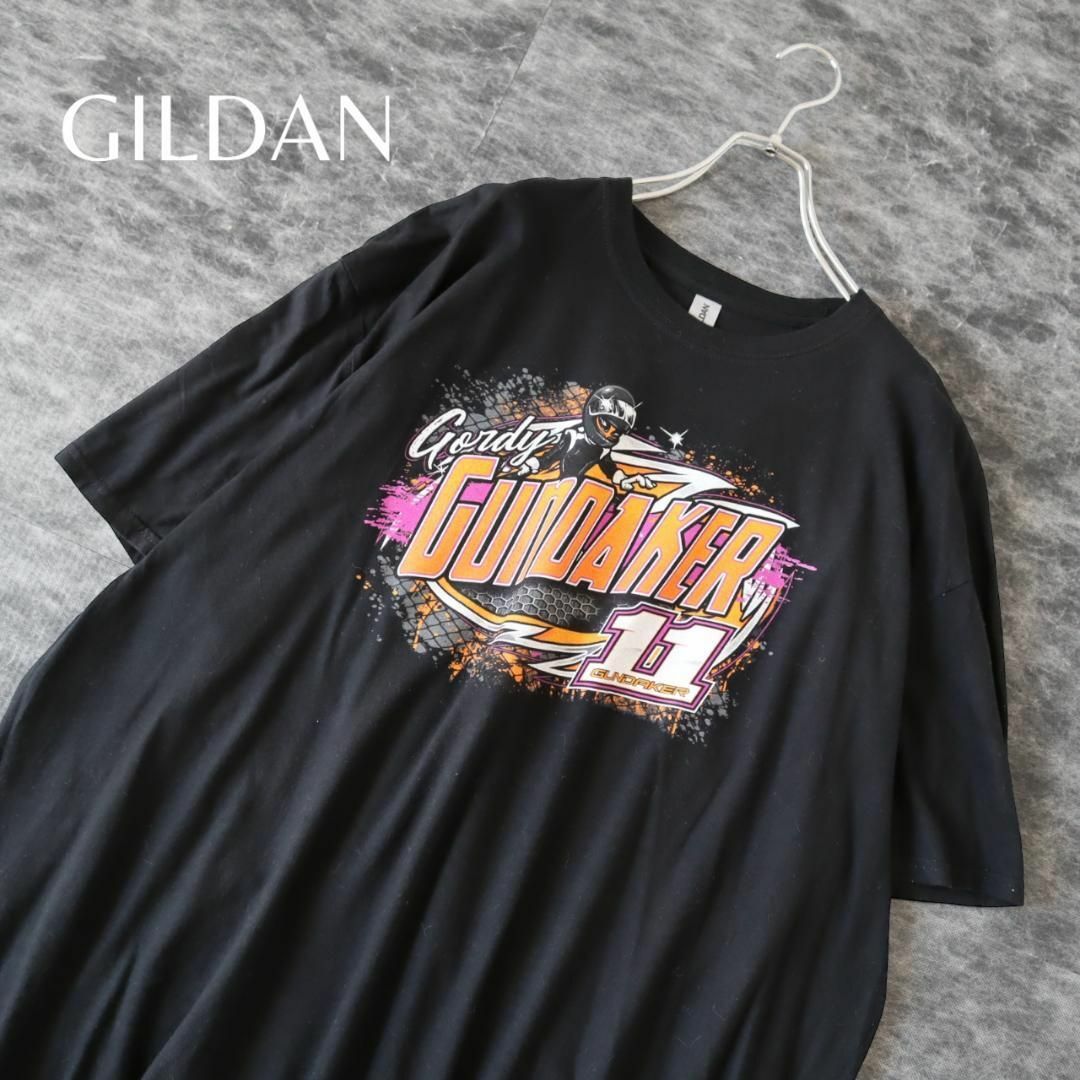 【GILDAN】スポーツカー 両面プリント 黒 Tシャツ オーバーサイズ 3XL