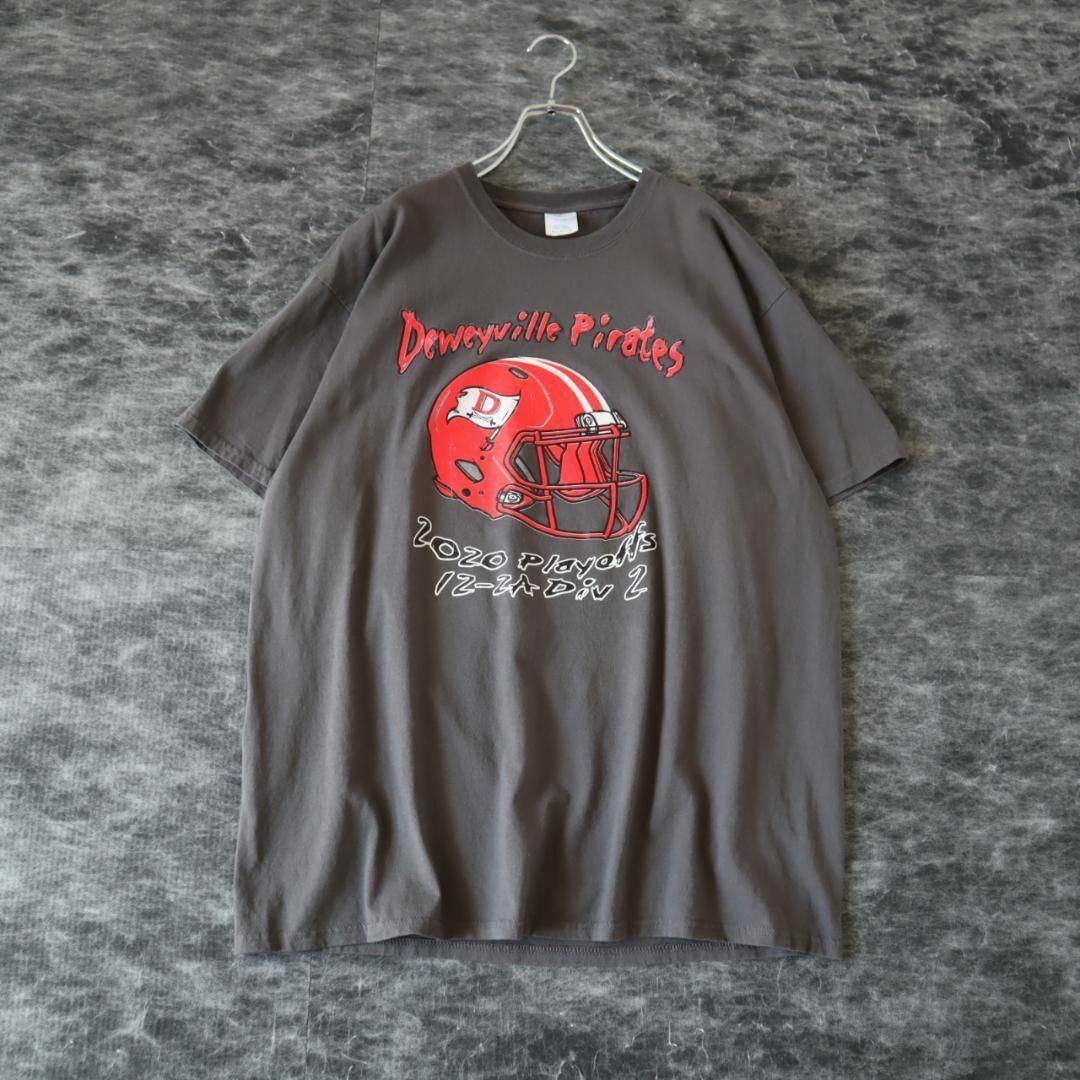 ART VINTAGE(アートヴィンテージ)の【Unknown】フットボール 大会 プリント ルーズ Tシャツ グレー XL メンズのトップス(Tシャツ/カットソー(半袖/袖なし))の商品写真