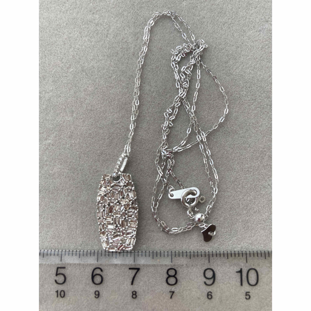 QVC K18WG ダイヤモンドネックレス　0.8ct テーパーバケット | フリマアプリ ラクマ