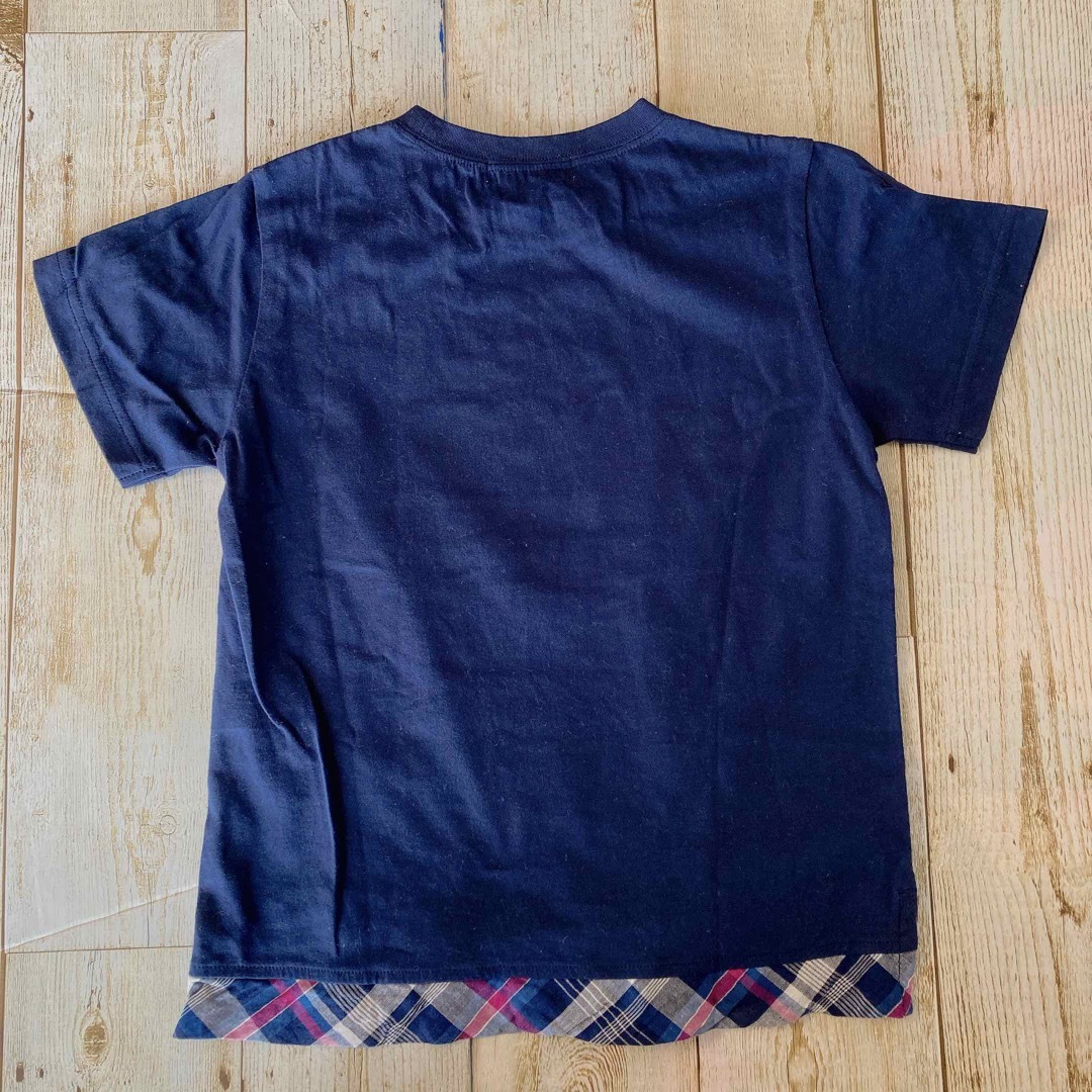 familiar - familiar ファミリア ネイビー チェック 半袖 Tシャツ 120 