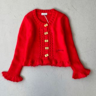 新品 GANNI ガニー ニット カーディガン バタフライ ロゴ3-
