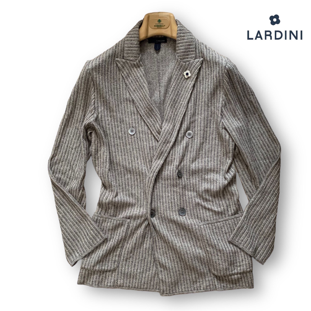 極美品/LARDINI/美ライン/コットンリネン/ダブルジャケット