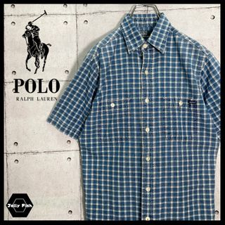 ポロラルフローレン(POLO RALPH LAUREN)の【希少】Polo ポロラルフローレン 半袖 チェックシャツ US古着(シャツ)