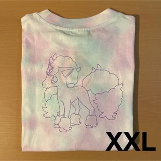 ジーユー(GU)のGU×ポケモン レディース クロップドT(5分袖) ポニータ XXLサイズ (Tシャツ(半袖/袖なし))