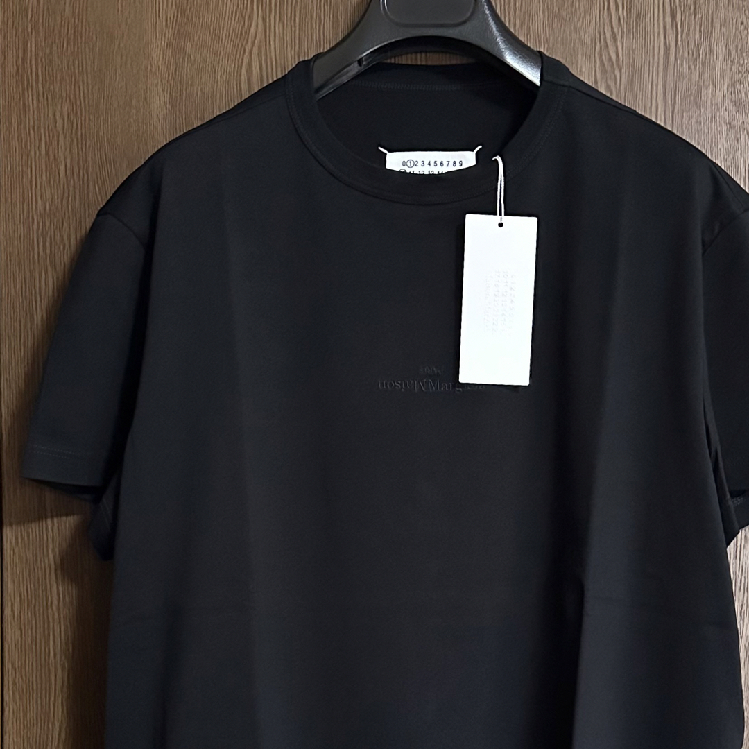 黒L新品 メゾン マルジェラ リバースロゴ Tシャツ メンズ オールブラック