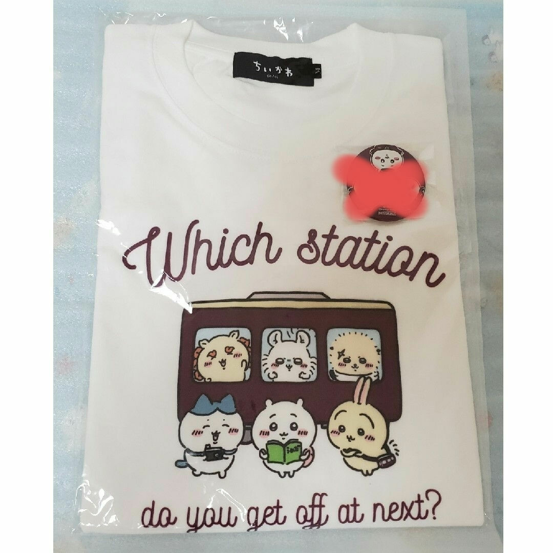 ちいかわ(チイカワ)のちいかわ×阪急電車　阪急電車なTシャツ　電車側面　Mサイズ エンタメ/ホビーのおもちゃ/ぬいぐるみ(キャラクターグッズ)の商品写真