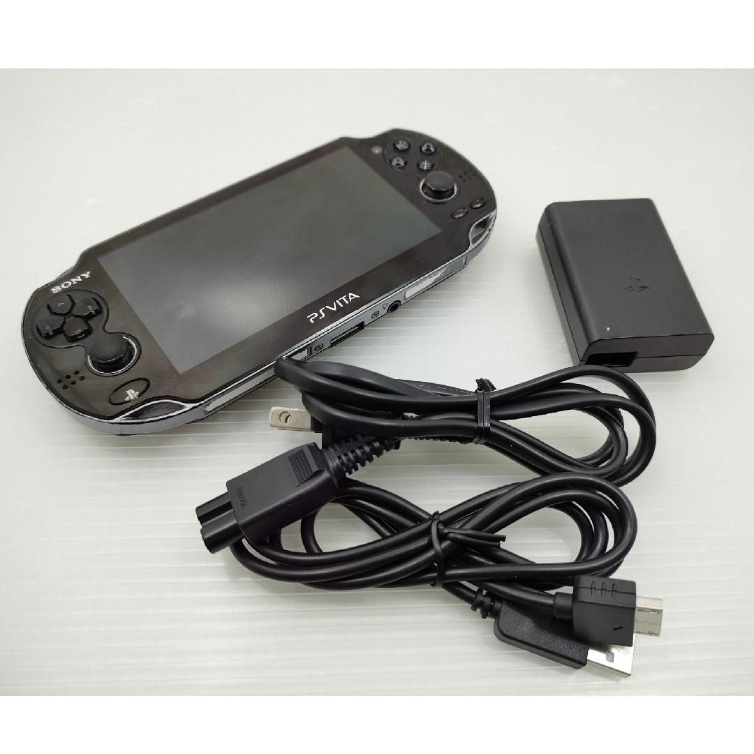 有機EL】PS VITA PCH-1000 クリスタル・ブラック 本体+AC - 携帯用