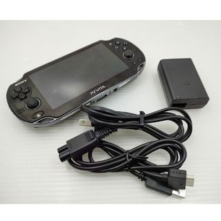 プレイステーションヴィータ(PlayStation Vita)の【有機EL】PS VITA PCH-1000 クリスタル・ブラック 本体+AC(携帯用ゲーム機本体)