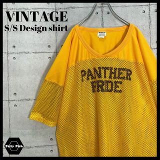 アートヴィンテージ(ART VINTAGE)の【レアデザイン】VINTAGE 切替 メッシュ ゲームシャツ 半袖 US古着(Tシャツ/カットソー(半袖/袖なし))