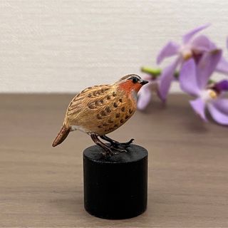 野鳥彫刻 コジュケイ ミニチュア 作者ituo(彫刻/オブジェ)