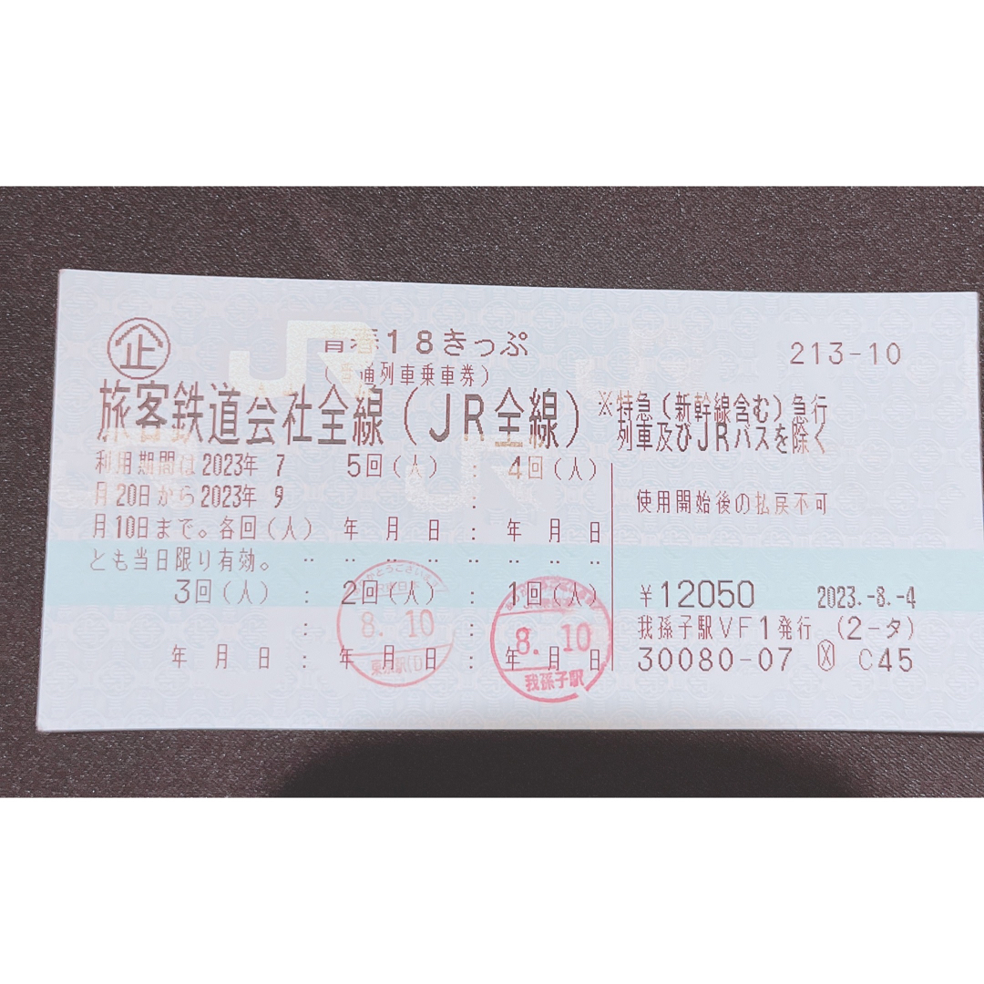青春18きっぷ 2回分 (返却不要) - 鉄道乗車券
