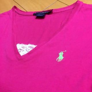 ポロラルフローレン(POLO RALPH LAUREN)のラルフローレンVネックレースコットンカットソー値下げ！！(Tシャツ(半袖/袖なし))