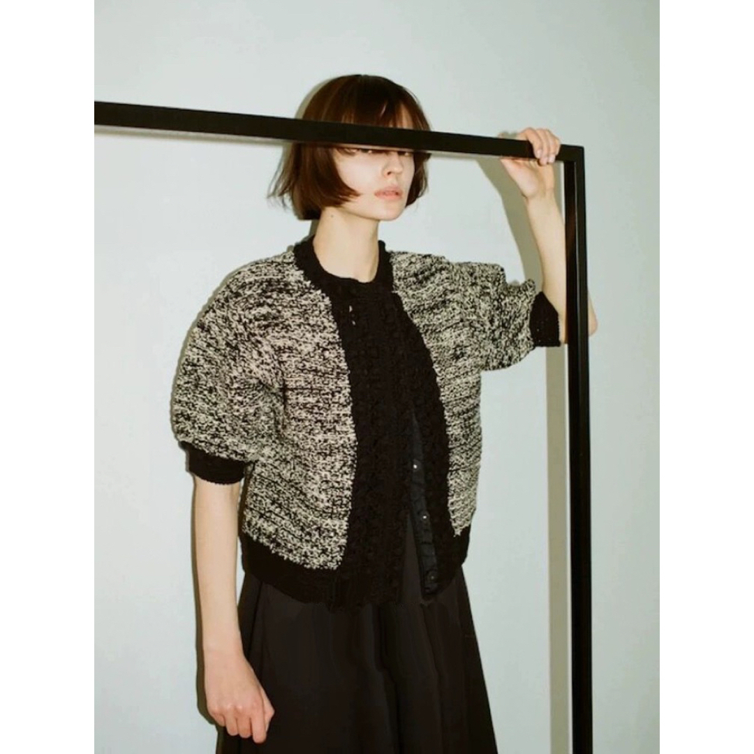 新品未使用　DOT LINE HALF SLEEVE KNIT CARDIGAN