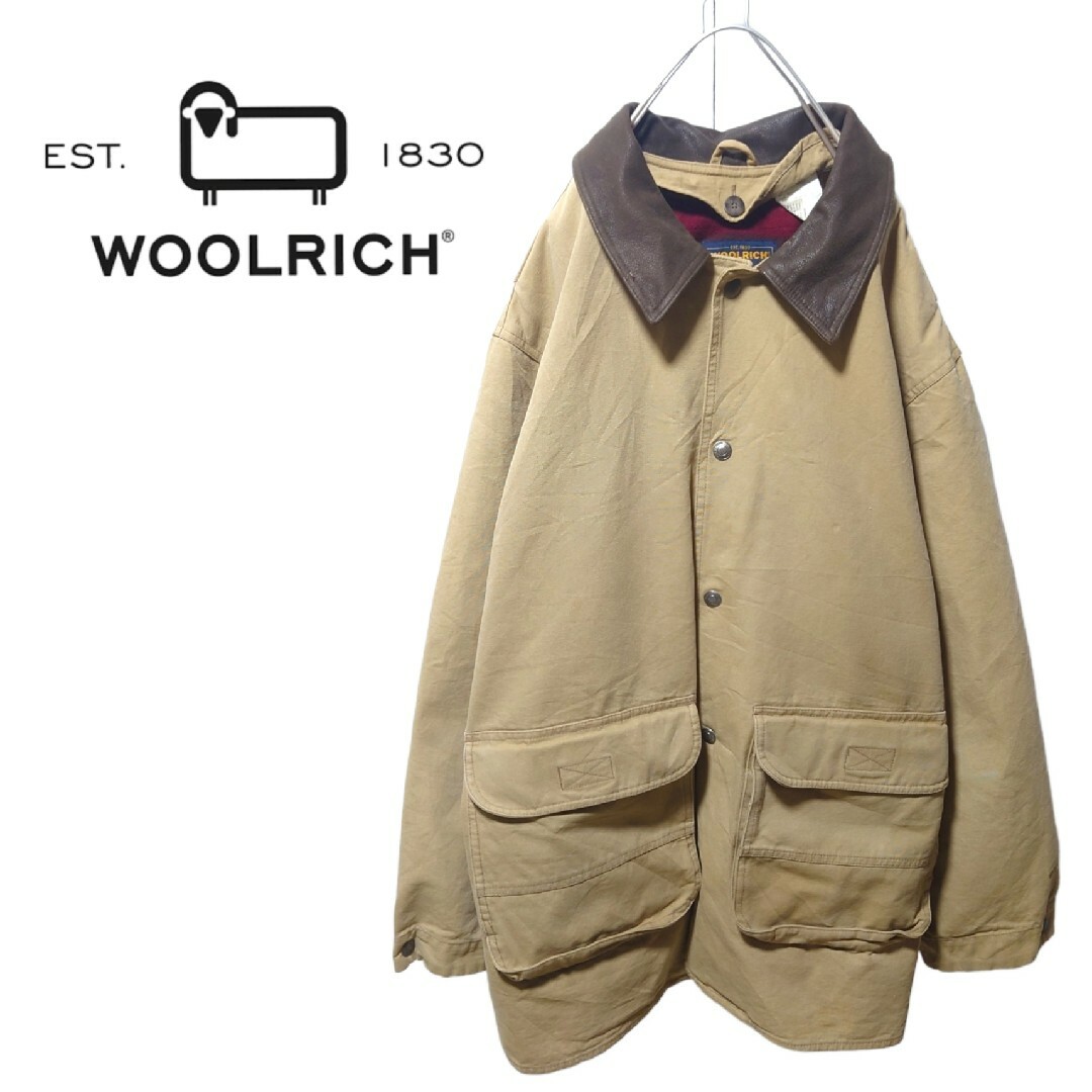 【WOOLRICH】レザー襟 ライナー付き ハンティングジャケット S-045 | フリマアプリ ラクマ