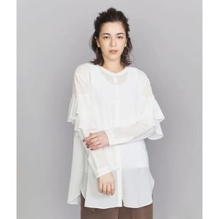 ビューティアンドユースユナイテッドアローズ(BEAUTY&YOUTH UNITED ARROWS)の袖フリルブラウス(シャツ/ブラウス(長袖/七分))