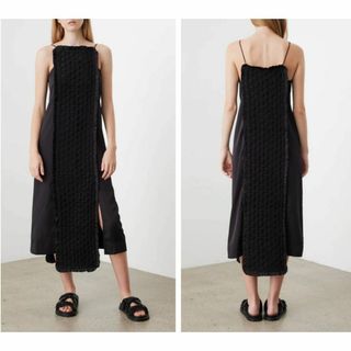 セシリーバンセン(CECILIE BAHNSEN)の60,000円 GANNI Smocked Satin Dress(ロングワンピース/マキシワンピース)