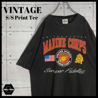 アートヴィンテージ(ART VINTAGE)の【レアデザイン】90s USMC 米軍 アメリカ海兵隊 半袖 Tシャツ 2XL(Tシャツ/カットソー(半袖/袖なし))