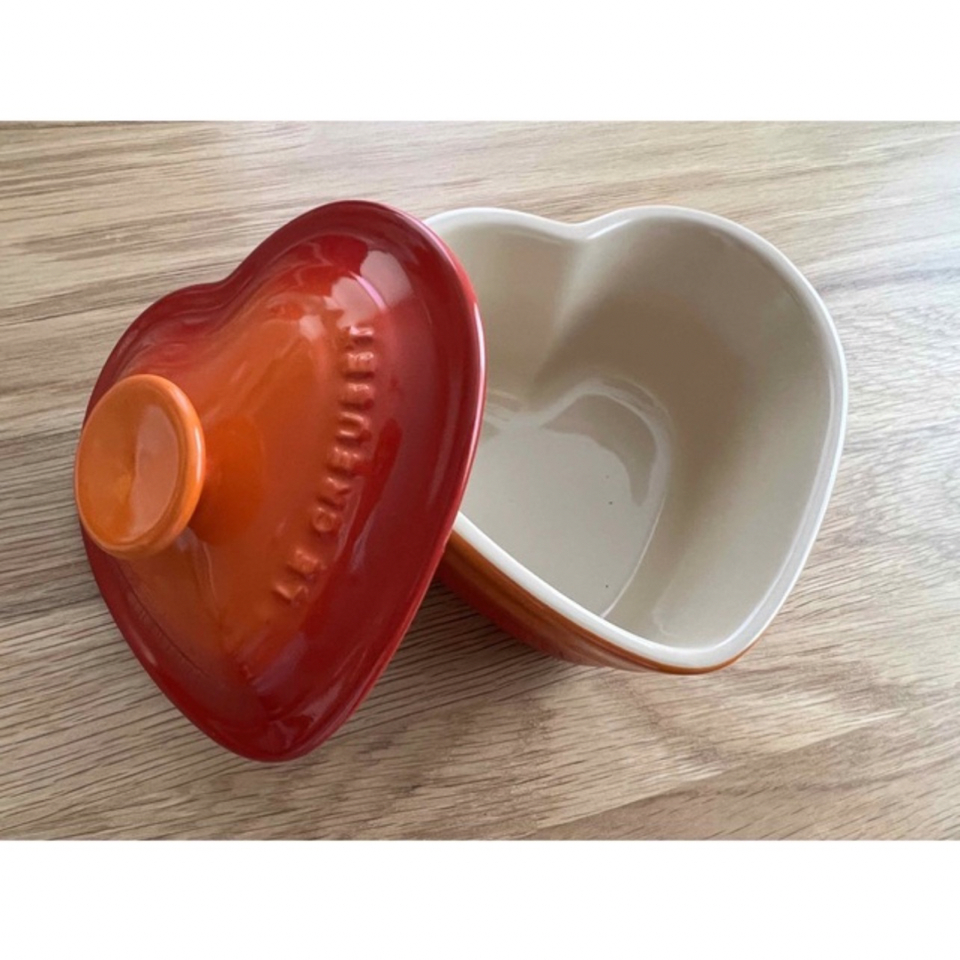 未使用〉ル・クルーゼ LE CREUSET ラムカン・ダムール 赤白2点