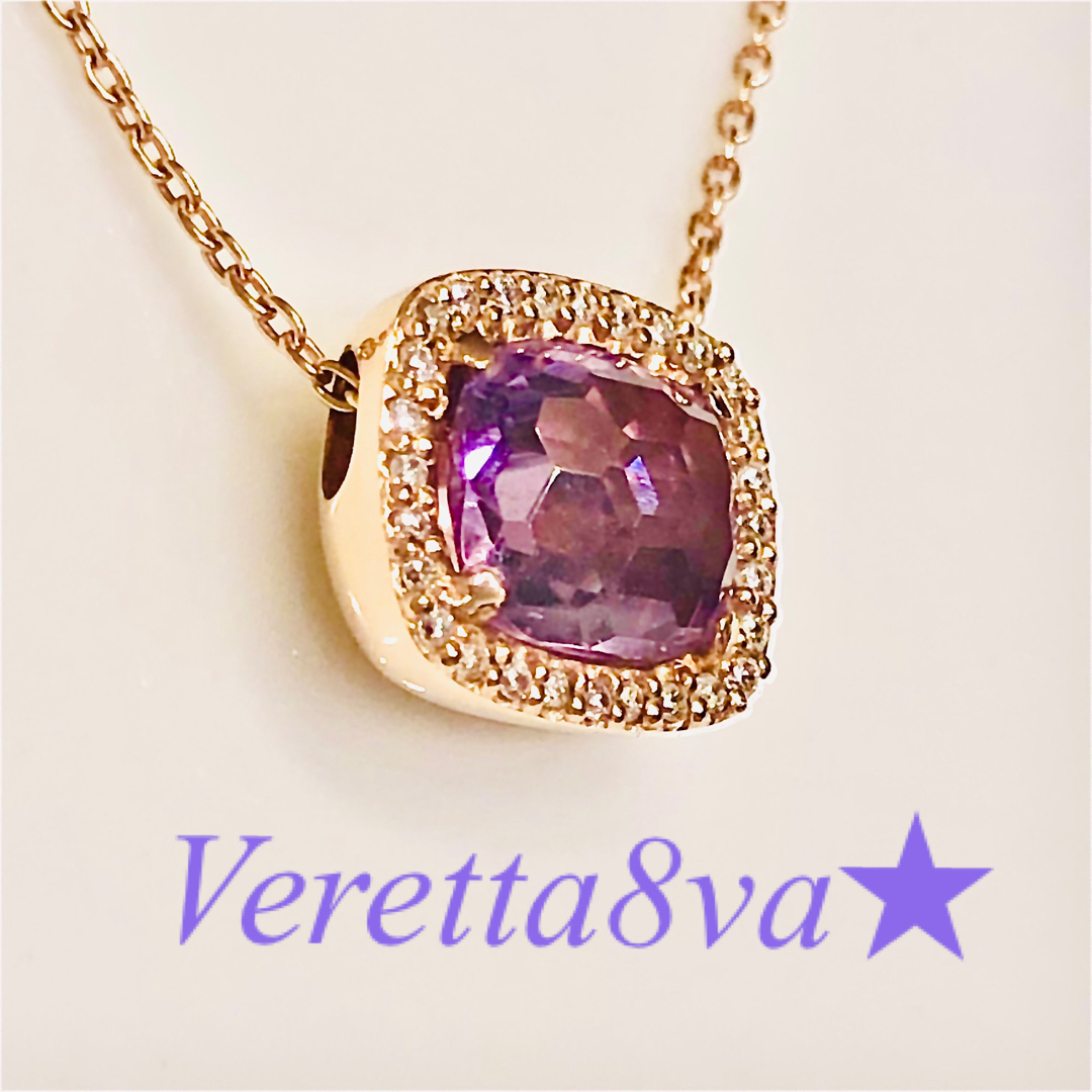 Veretta8va★ヴェレッタオッターヴァ★アメジスト★ダイヤ★ネックレス★