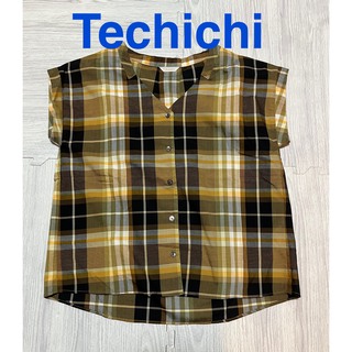 テチチ(Techichi)のテチチ セットアップ対応 Techichi マドラスチェックＶネックブラウス (シャツ/ブラウス(半袖/袖なし))