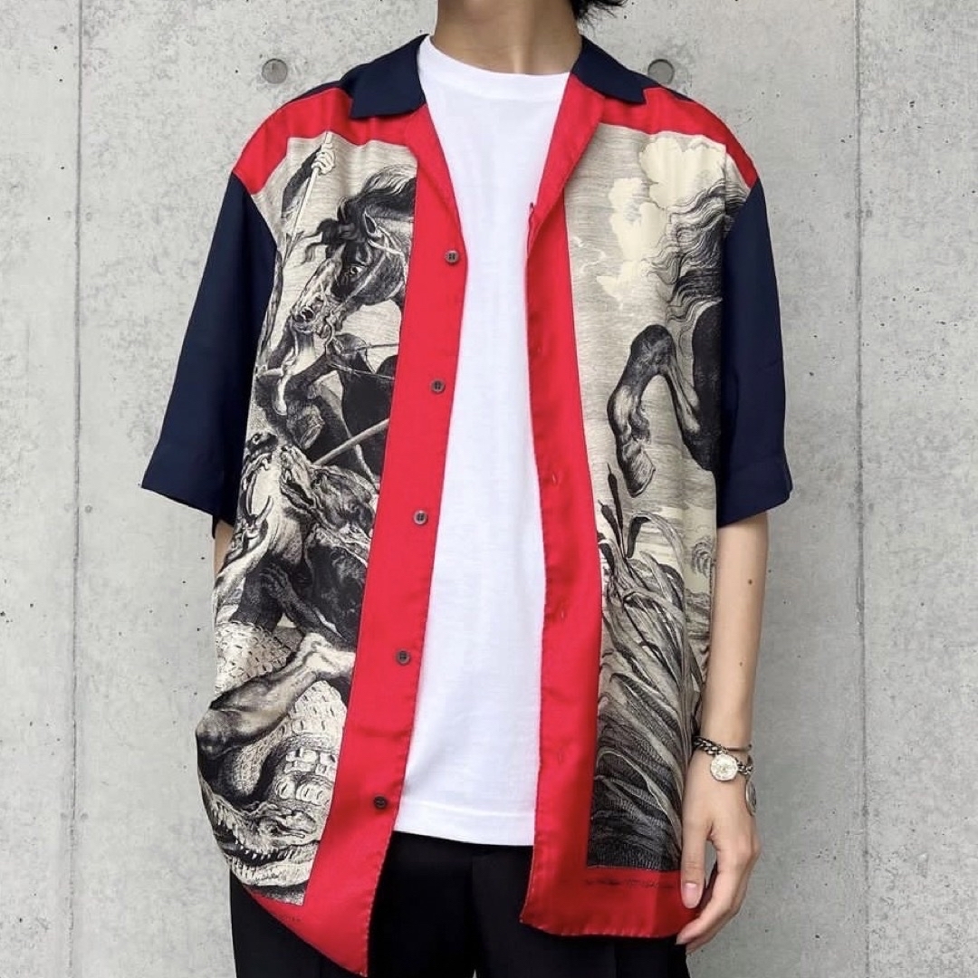dries van noten シルクシャツ