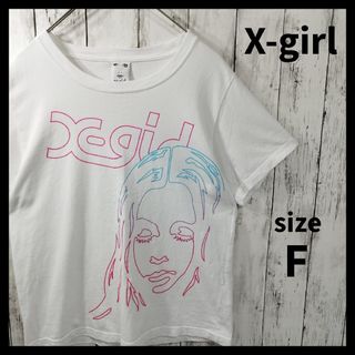 エックスガール(X-girl)の【X-girl】ビッグロゴプリントTシャツ　半袖　ラメ　ガール　レディース　夏(Tシャツ(半袖/袖なし))