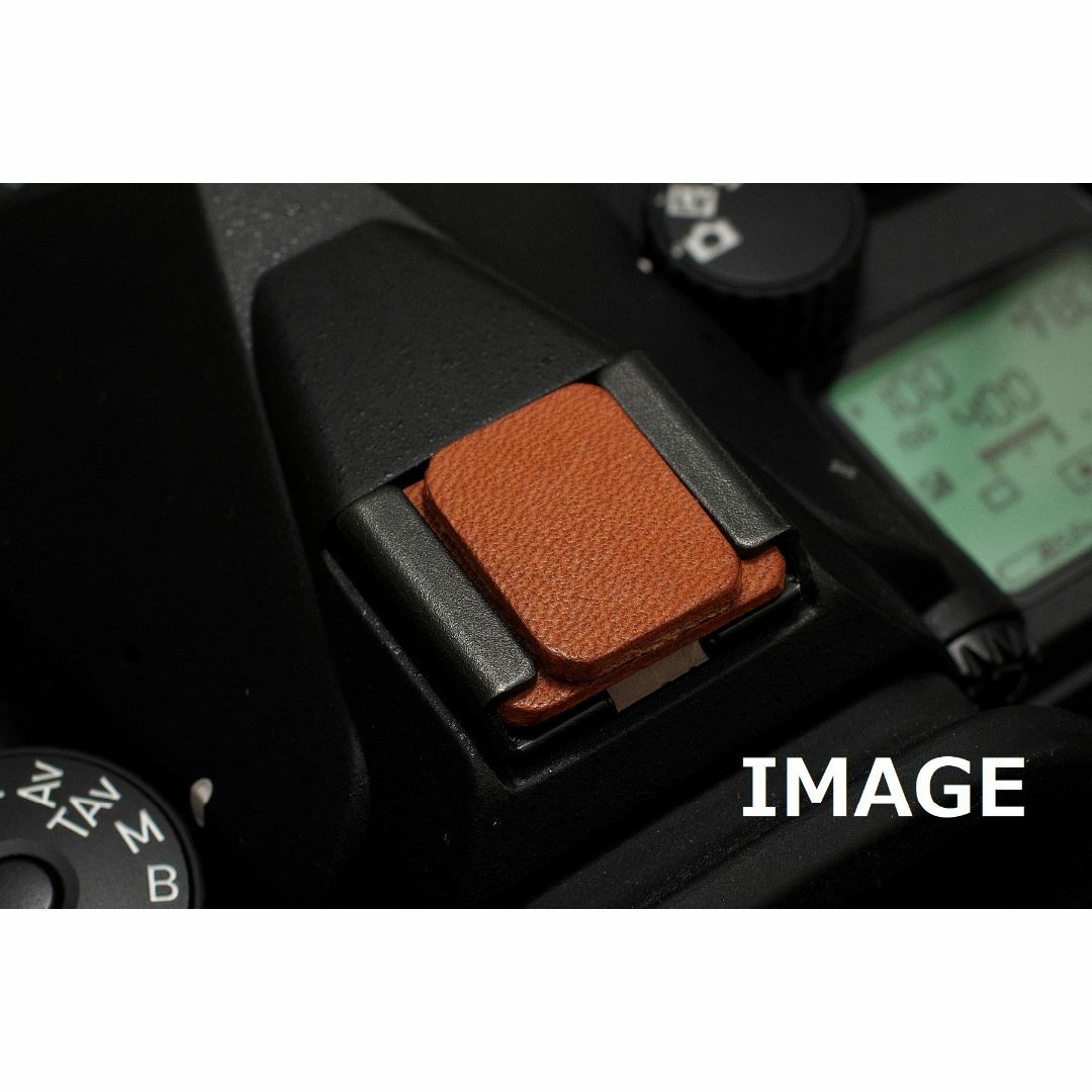 ストロボシューカバー ２個セット (茶色、栃木レザー使用) スマホ/家電/カメラのカメラ(デジタル一眼)の商品写真