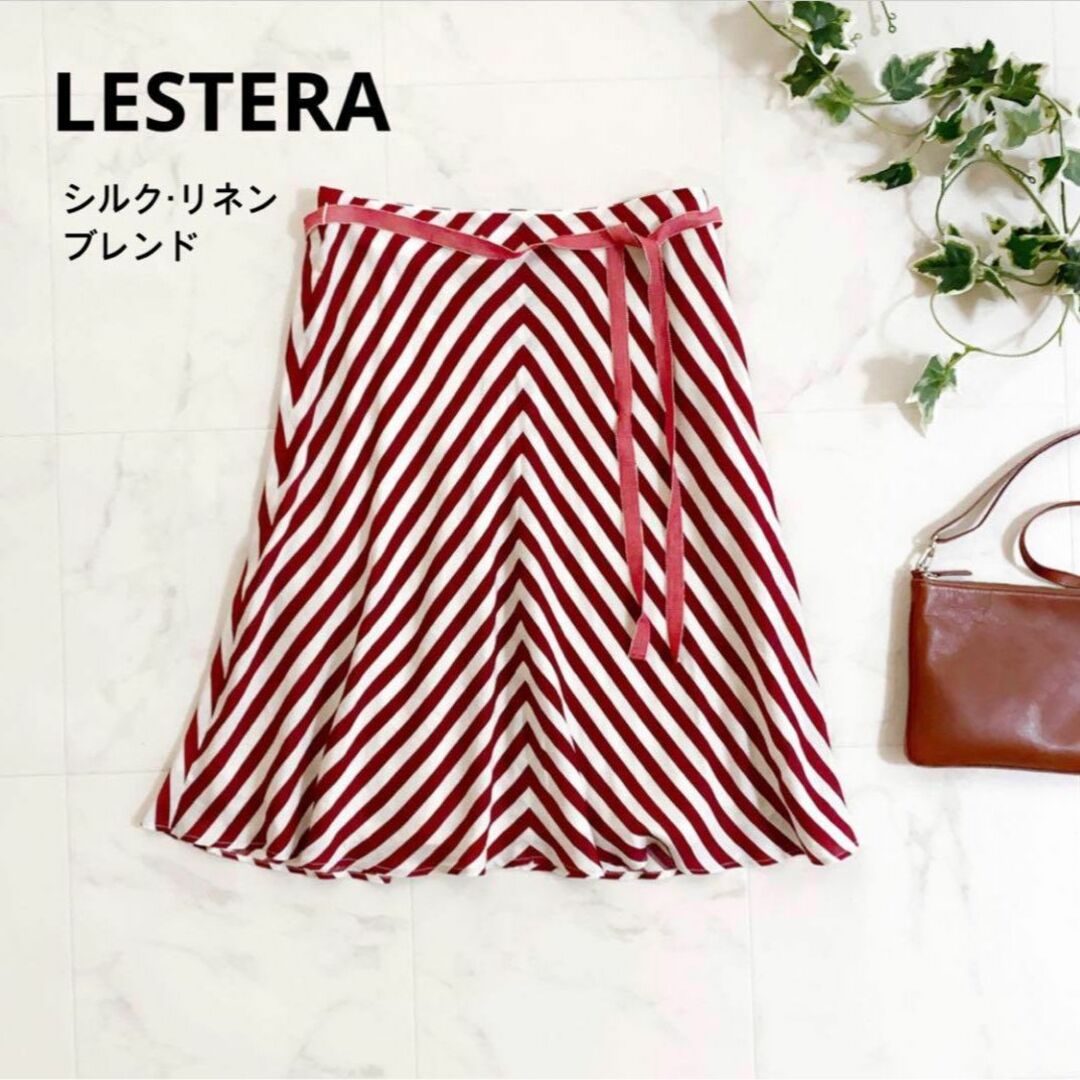 レステラ/LESTERA シルクリネンブレンド　フレアスカート　日本製 レディースのスカート(ひざ丈スカート)の商品写真