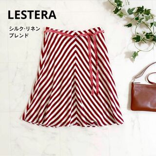 レステラ/LESTERA シルクリネンブレンド　フレアスカート　日本製(ひざ丈スカート)