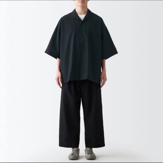 ムジルシリョウヒン(MUJI (無印良品))のムジラボ　2022ss 風を通すオープンカラーシャツ　ワイドパンツセットアップ(シャツ)