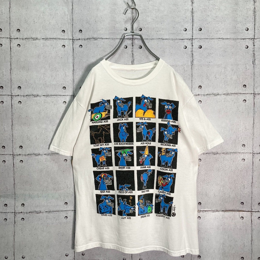 ART VINTAGE(アートヴィンテージ)の【レアデザイン】90s VINTAGE アートTシャツ 半袖 希少 古着 白 メンズのトップス(Tシャツ/カットソー(半袖/袖なし))の商品写真